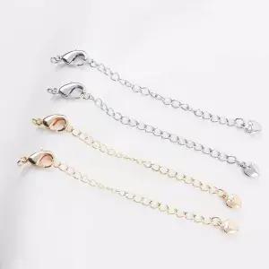 18K 구리 도금 골드 컬러 랍스터 버클 연장 체인 수제 DIY 팔찌 연결 테일 쥬얼리 액세서리