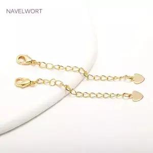 금 도금 랍스터 클로 걸쇠 연장 체인 황동 금속 테일 커넥터 14K