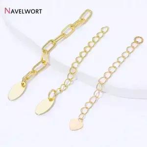 18K 금도금 황동 금속 랍스터 클립 연장 체인 테일 훅 DIY 쥬얼리 제작 액세서리