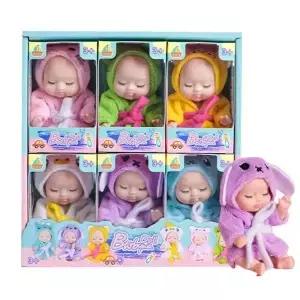 미니 베이비돌 1/6 피스 세트 시뮬레이션 수면 인형 장난감 공주 BJD 리버스돌 박스 크리스마스 생일 선물