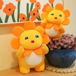 귀여운 해바라기 네일롱 플러시 장난감 웃는 밀크 드래곤 재미있는 인형 방 장식 생일 크리스마스 선물