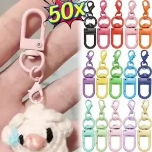 로브스터 클래스프 스프링 버클 체인 키체인 다채로운 DIY 쥬얼리 제작용 카라비너 가방