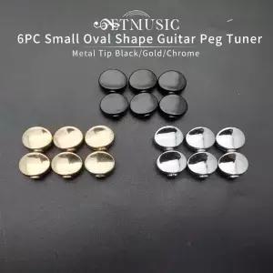 6 pcs 또는 60 작은 타원형 금속 기타 튜닝 못 키 튜너 기계 머리 교체 단추 손잡이 3 색
