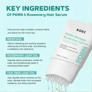 KOEC PDRN 로즈마리 헤어 성장 세럼 내장 마사지 브러쉬 리프레싱 쿨 스칼프 에센스 가벼운 두피 영양