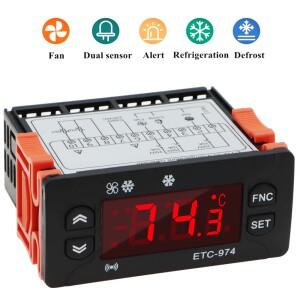 ETC-974 온도 조절기 디지털 제어 냉동 알람 220V NTC 센서