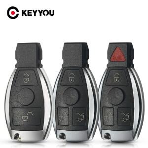 KEYYOU-원격 자동차 키 케이스 셸, 메르세데스 벤츠 2000 + 오리지널 nec와 BGA AMG E350 C63 C300 CL SLk