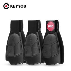 KEYYOU 원격 자동차 키 포브 케이스 커버 쉘, 메르세데스 벤츠 B C E ML S CLK 스마트 키, 2 버튼, 34