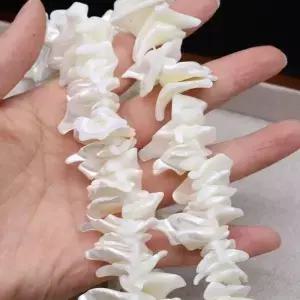 20-24mm 큰 흰색 조개 불규칙한 천연 담수 진주 정교한 여성용 보석 만들기 DIY 목걸이 팔찌 귀걸이