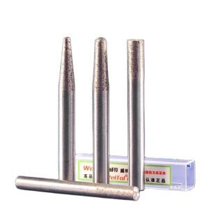 WeiTol 1pcs 소결 돌 조각 비트 테이퍼 대리석 절단 도구 플랫 헤드 화강암 라우터 다이아몬드 버 밀링 커