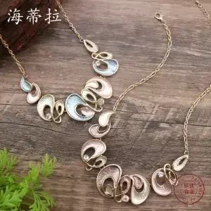 쥬얼리 DIY 액세서리 새로운 에나멜 컬러 속이 빈 다이아몬드 꽃 목걸이 여성용 고급 다용도 합금