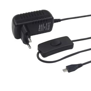 AC 100-240V 5V 전원 공급 장치 스위치 버튼 어댑터 충전기 마이크로 USB 포트 라즈베리 파이 모델 B+ 플러