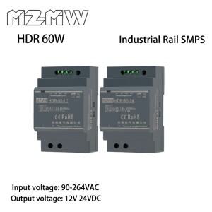 HDR DIN 레일 스위칭 전원 공급 장치 시리즈 60W AC-DC 100-240VAC 12V 조명 어댑터 산업용 변압기