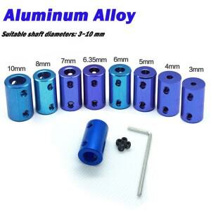 베이카이 2개입 사파이어 블루 알루미늄 합금 커플링 보어 3/4/5/6/6.35/7/8/10mm D14/d16xl25 모터 커넥터
