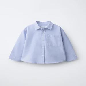 국내배송 ZARA 자라 옥스퍼드 포켓 셔츠 블루 6345540400 2123315