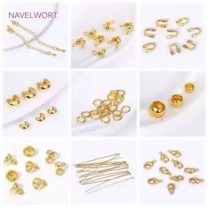 DIY 쥬얼리 액세서리 만들기 18K 골드 도금 황동 크림프 비드 랍스터 걸쇠 보호대 용품