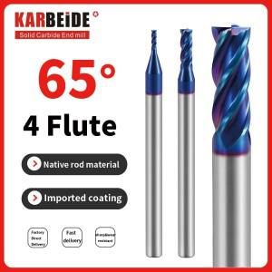 KARBEIDE 카바이드 스퀘어 엔드 밀-4 플루트 HRC65 TiSiN 코팅, 합금강, 금속 등 밀링용 D1x50mm