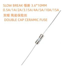 20PCS 3.6*10MM 핀 세라믹 퓨즈 튜브 느린 브레이크 0.5A 1A 250V