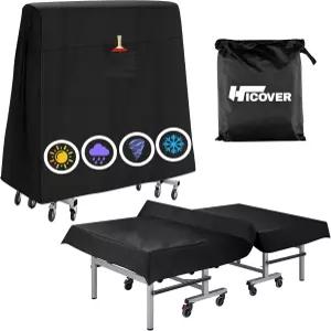HICOVER 핑퐁 테이블 커버 600D 옥스포드 원단 탁구 방수 자외선 차단 실내외 사용 가능 범용 9x5피트 맞춤