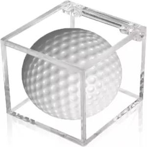 1 PC 골프공 디스플레이 케이스 UV 차단 큐브 투명 아크릴 홀더 2.36 x 2.36인치
