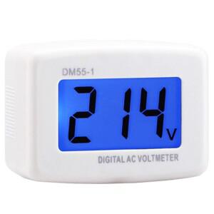 AC 110V LCD 디지털 전압계 DM55-1 테스터 감지기 미터 블랙 라이트 패널이 EU/US 플러그 볼트 모니터