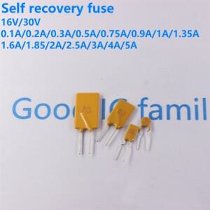 10Pcs DIP 플러그인 자체 재설정 가능 퓨즈 16V 30V 0.5A 2A PPTC 복구