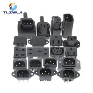 순수 구리 IEC320 C14 전기 AC 플러그 소켓, 램프 공급 장치 케이블 게이지 10A, 250V, 2 핀, 3 6 스위치,