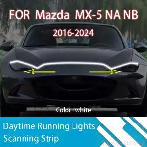 마쓰다 MX-5 NA -2024 용 업그레이드 LED 주간 주행등 스캔 자동차 후드 DRL 가이드 장식 앰비언트 램프 12