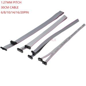 1PCS 1.27MM 피치 FC-6/8/10/14/16/20/40/50 핀 30CM JTAG ISP 다운로드 케이블 DC3 박스 헤더 용 회색 플