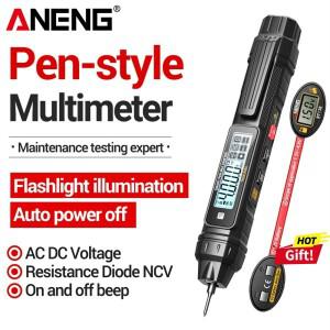 ANENG A3005 펜형 멀티미터 AC 전압 테스터 NCV 비접촉 저항 옴  선물 BT138 배터리