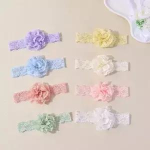 머리띠 레이스 꽃 꽃무늬 붕대 신생아 모자 헤어 액세서리 사진 소품