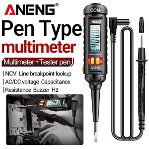 ANENG A3010 디지털 멀티미터 2-in-1 펜 타입 True RMS 4000 카운트 AC/DC 전압 정전용량 NCV 전기기사용