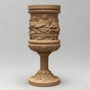 와인 컵 모델 예수 STL 릴리프 3D 종교적 디자인 CNC 라우터 아트캠 아스파이어 컷3d 프린터 바스