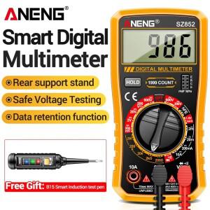 ANENG SZ852 전문가용 디지털 멀티미터 트루 RMS AC/DC 전류계 수동 범위 트랜지스터 저항 커패시턴스 측정