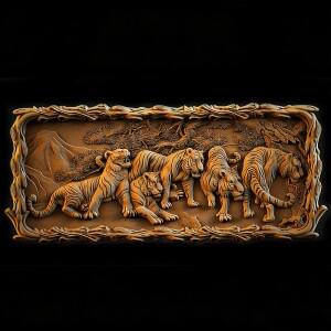 CNC 라우터 Aspire Engraver 3D 프린터 ArtCam STL 모델 호랑이 그림