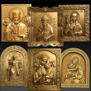 6PCS 종교 아이콘 3D STL 모델 CNC 라우터 프린터 아트캠 베이스 릴리프