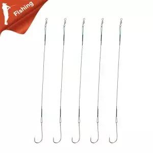 20Pcs 와이어 리더 후크 조작 스테인레스 스틸 낚시 크레인 회전과 Snells 추적