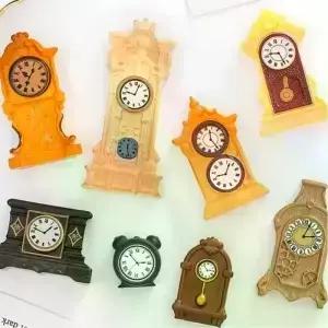 1/8Pcs 인형 집 액세서리 1 12 미니어처 벽시계 유럽 빈티지 시계 가구 모델 장식 장난감