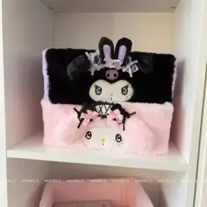 Sanrio Kuromi 마이 멜로디 헬로 키티 보관함 플러시 바구니 데스크탑 화장품 스낵 키