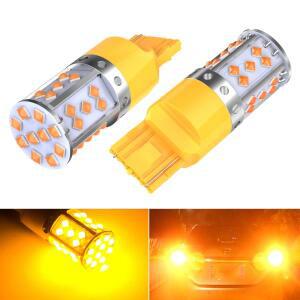 2pcss WY21W LED   하이퍼 플래시 방향지시등 전구 3030 SMD T20 7440 1156 ba15s 램프 12V 오렌지