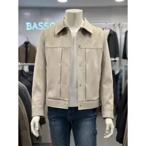 [바쏘]BASSO 세이브존01 베이지 비건 레더 스웨이드 카라 블루종 자켓 BS-Z1-UA20A (S51867218)
