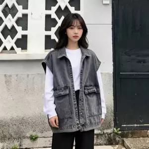 [하프클럽/]여성 블랙진 루즈핏 데님 팬츠 간절기 데일리룩 오버핏 하의 체