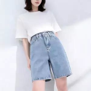 [하프클럽/]여성 데님 반바지 5부 팬츠 하이웨스트 데일리룩 여름 청바지 바
