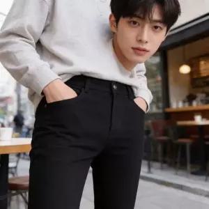 [하프클럽/]기모바지 허리밴딩 슬림핏 팬츠 겨울 데일리룩 출근룩 동네마실