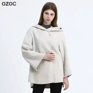 [오조크(OZOC)] 핸드메이드 플레어 후드 하프 코트 (택가격 259000원)