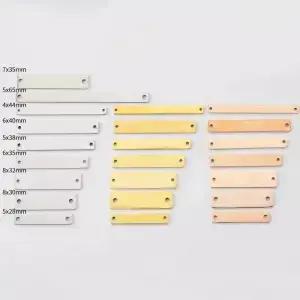 MaiLun 빈 스테인레스 스틸 직사각형 플레이트 보석 제작용 조각 가능한 금속 커넥터 의류 라벨 30 개