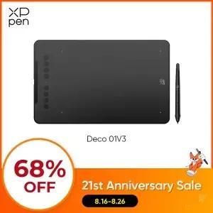 XPPen New Deco01V3 10인치 그래픽 디지털 태블릿 드로잉 16384 레벨 압력 감지 8개 단축키 안드로이드