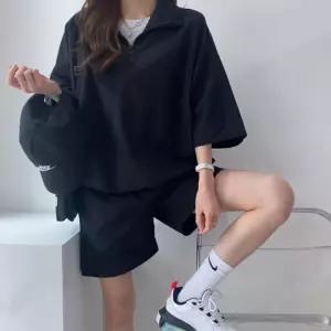 활용도높은 캐주얼세트 여성 반집업 반팔 반바지 셋업