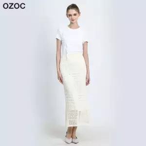 [오조크(OZOC)] 린넨 크로셰 니트 롱스커트 (택가격 114000원)
