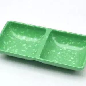 마리빙 반찬접시 2절 짬짜면 식기 나눔 그릇 멜라민 레트로 추억의 14.7cm 소스