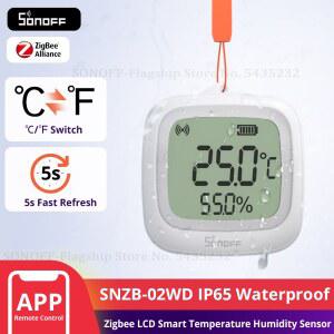 SONOFF SNZB-02WD P65 지그비 LCD 스마트 온습도 센서 방수 Alexa Google Home 연동 Sonoff 지그비 허브 필요